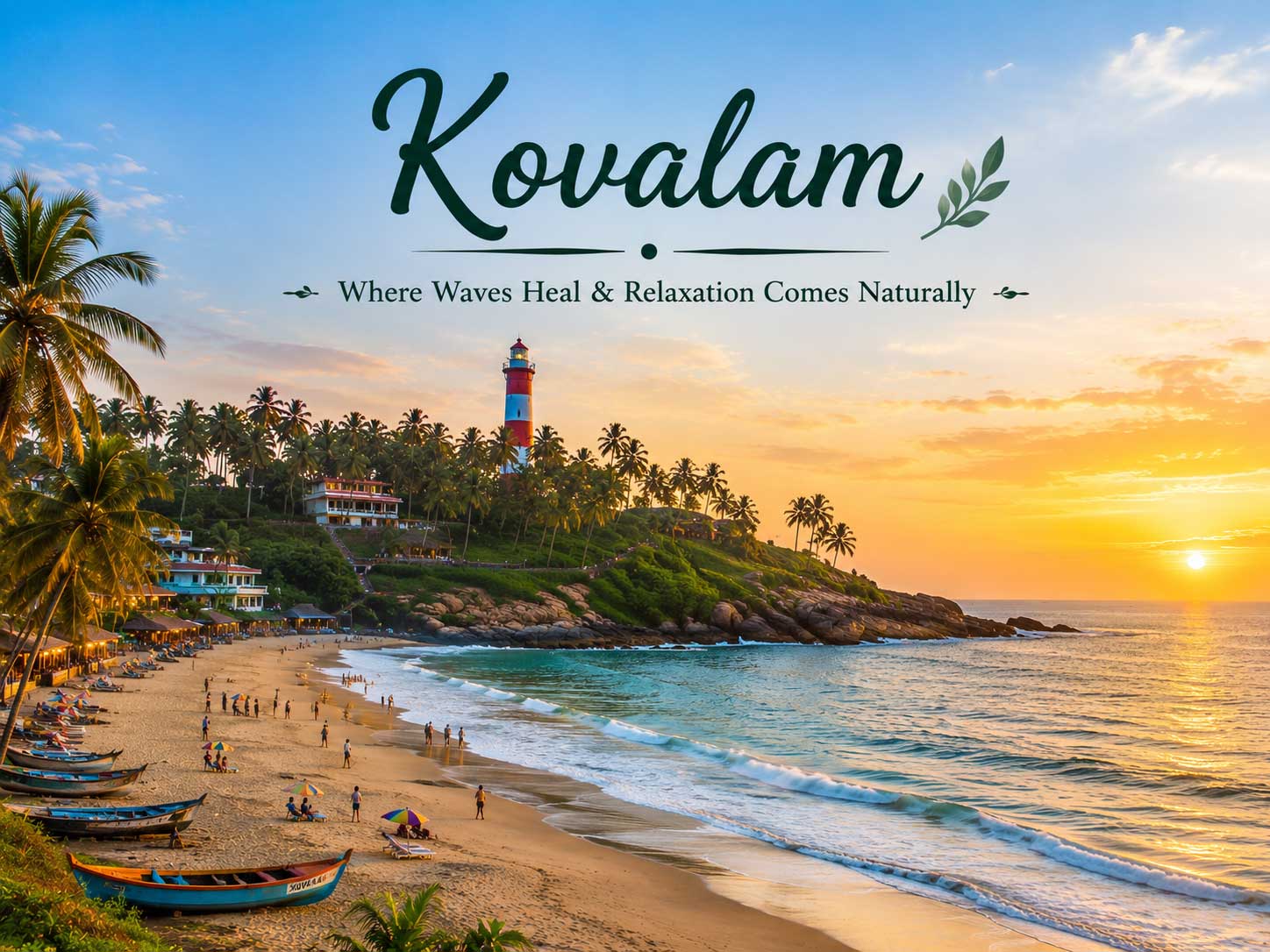 Kovalam beach and lighthouse